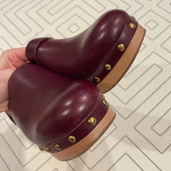 J. Crew Burgundy Leather Studded Mules - Picture 7 of 13